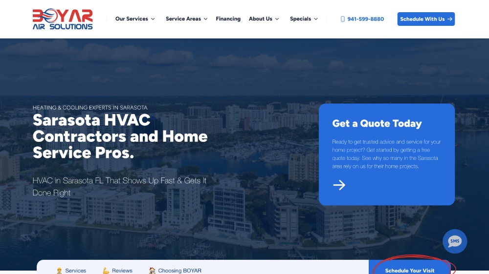 CABS HVAC Website screenshot